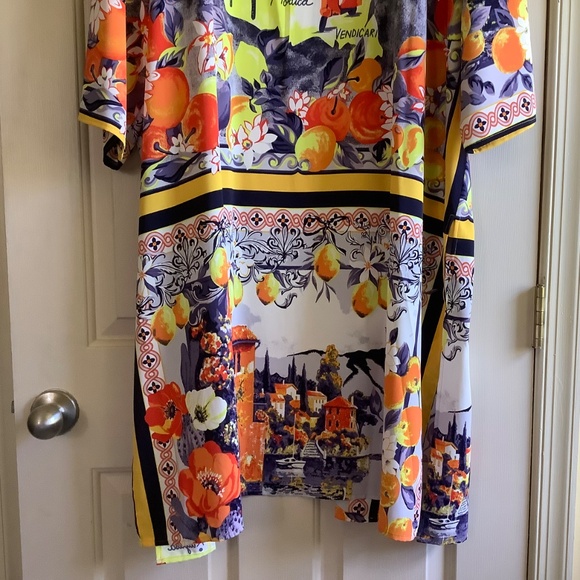 David Meister Open Front Kimono Golden Multi Sicilian SZ M/L - Picture 10 of 13